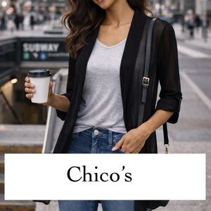 Chicos Travellers Sheer Black Cardigan